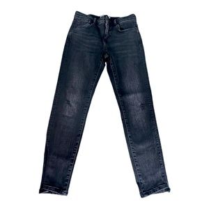 Zara Womens Jeans Mid Rise Skinny Stretch Slim Fit‎ Denim Charcoal Black Size 30